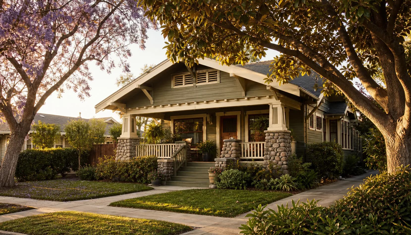 Residential street scene representative of Los Angeles, CA