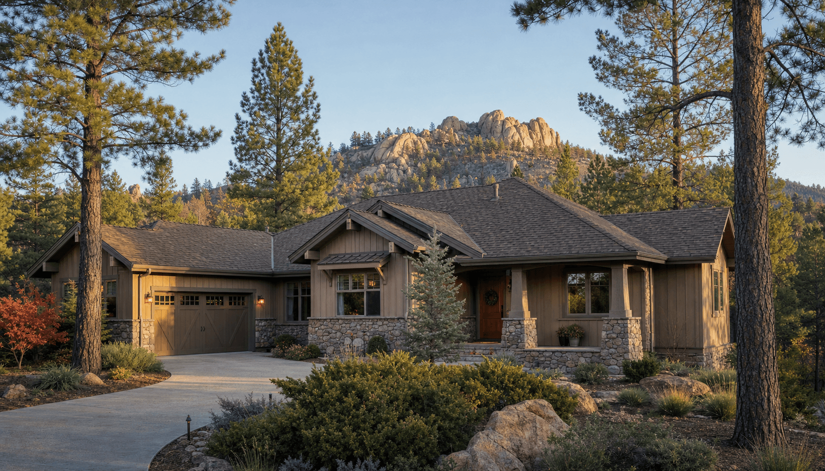 Residential street scene representative of Prescott, AZ